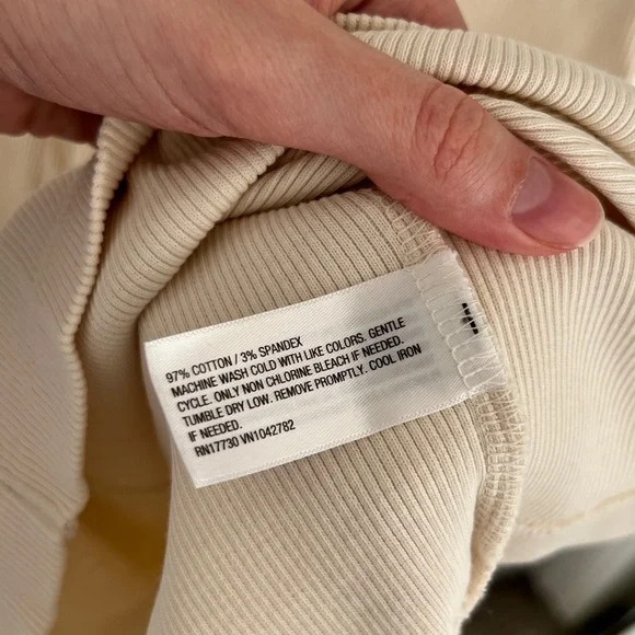 NWOT Ribbed Cream Bodycon Dress - Picture 6 of 8